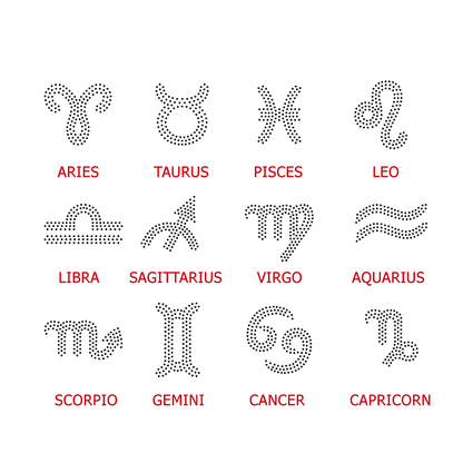 Rhinestone zodiac patterned tights by Malka Chic for bold and unique outfits